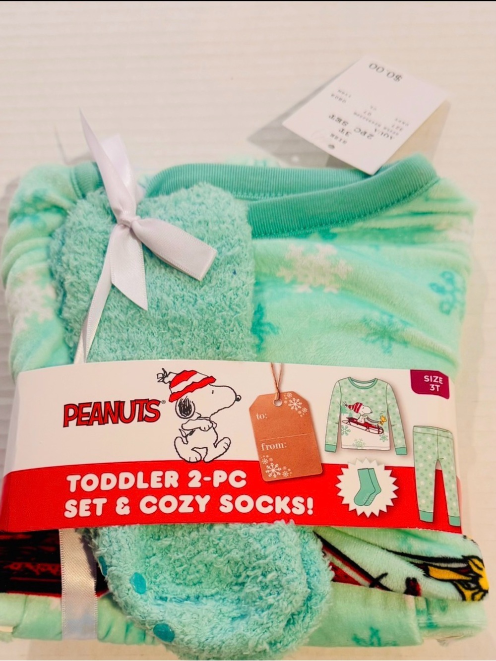 Komar Kids Peanuts 3T Mint Green Snowflake Fleece Pajama Set